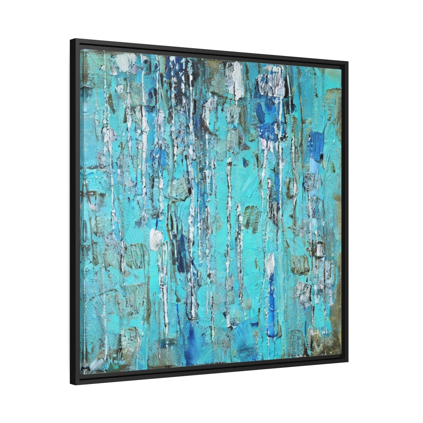 Canvas Wall Art Matte With Frame & Eco- Friendly AQUA - By QueenNoble