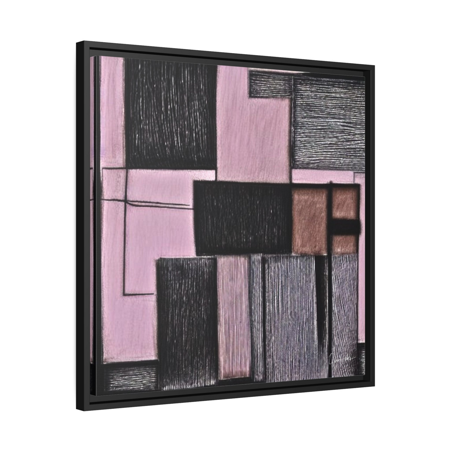 PINK GEOMETRIC Canvas Wall Art Matte With Frame By QueenNoble