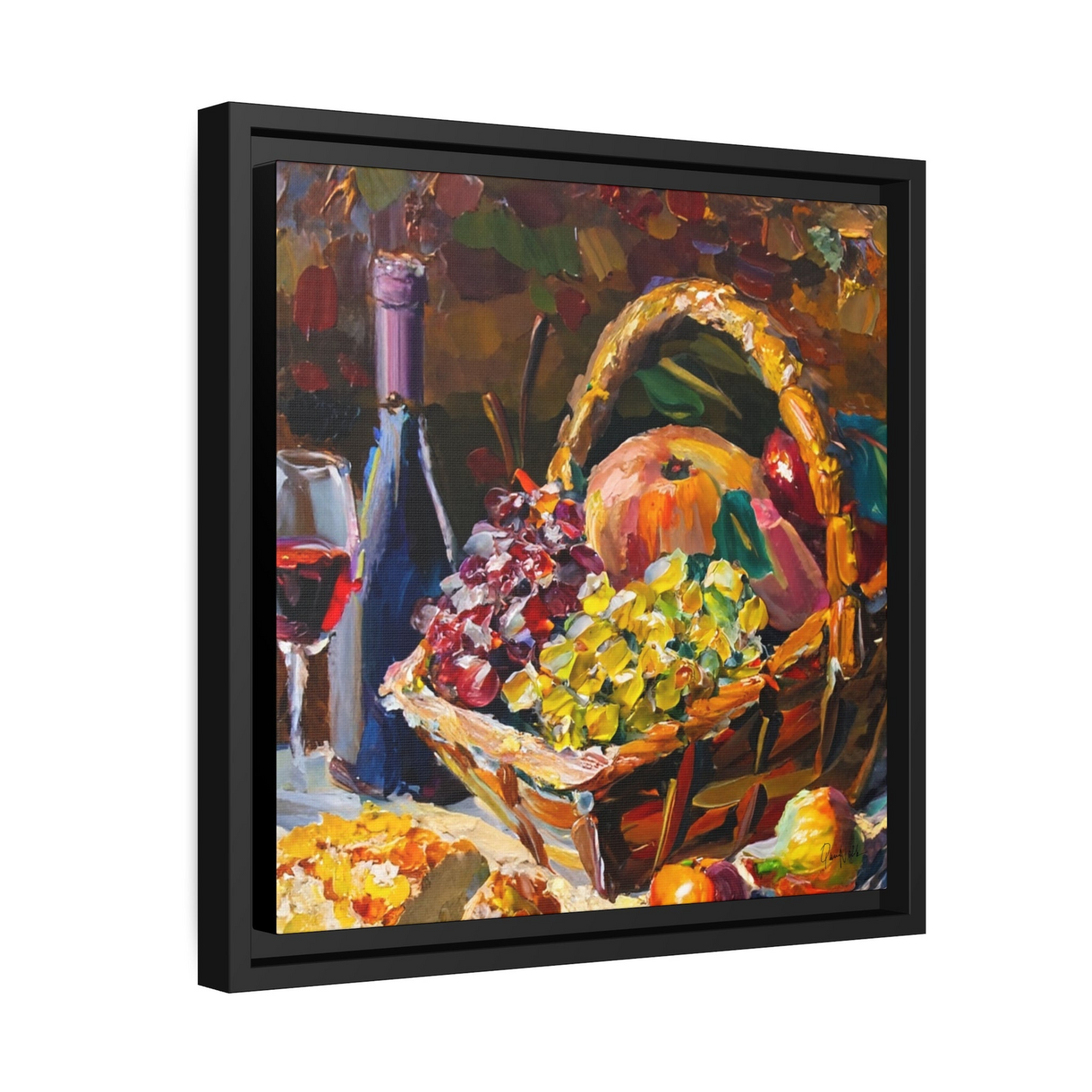 STILL LIFE FRUITS AND WINE Canvas Wall Art - By QueenNoble