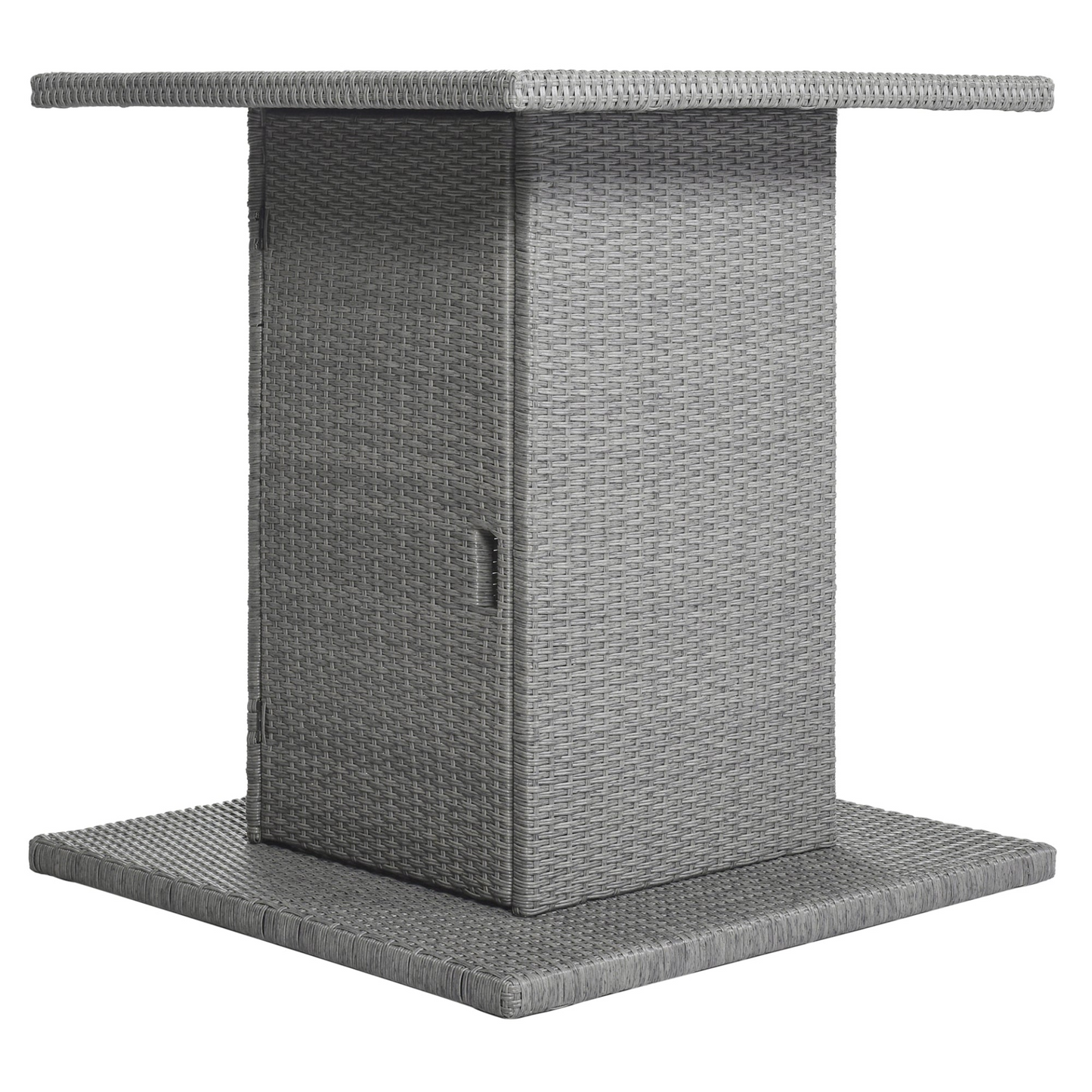 TOPMAX 5-Piece Rattan Dining Table Set with Storage Shelf (Gray)