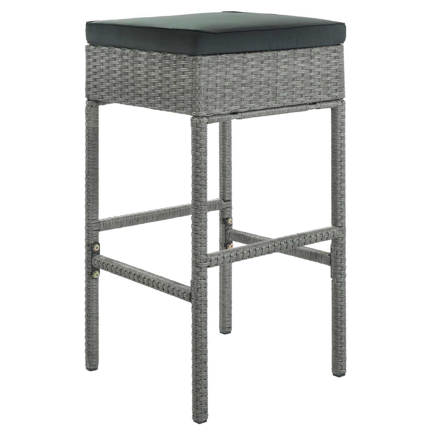 TOPMAX 5-Piece Rattan Dining Table Set with Storage Shelf (Gray)