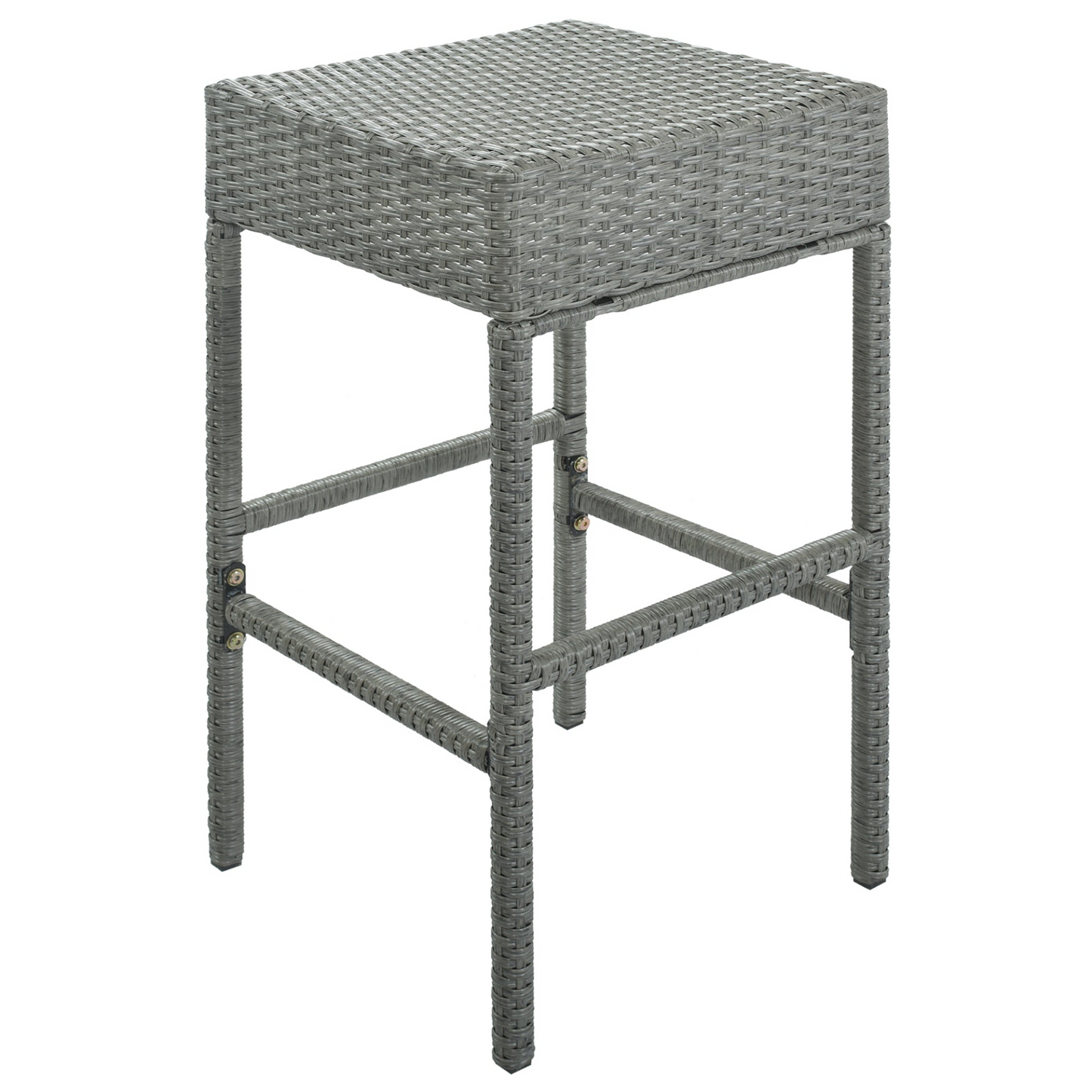 TOPMAX 5-Piece Rattan Dining Table Set with Storage Shelf (Gray)