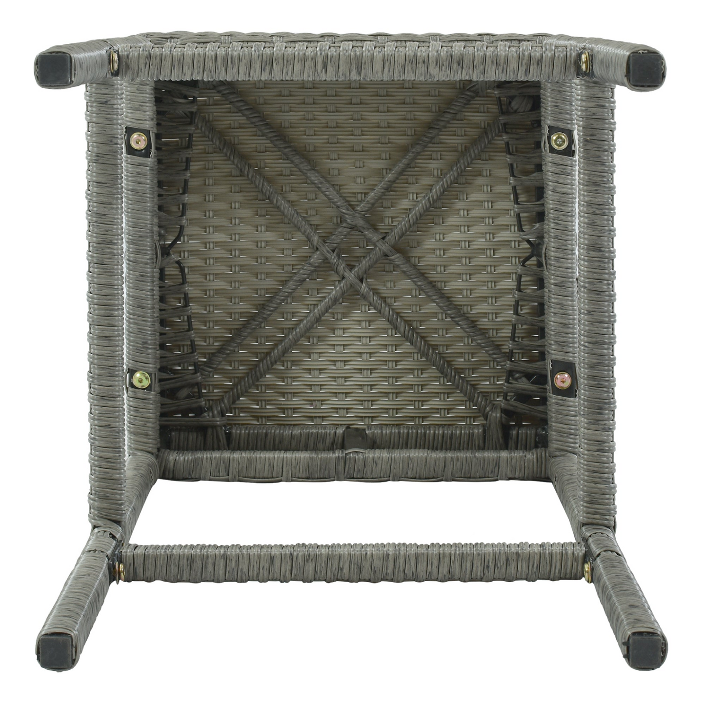 TOPMAX 5-Piece Rattan Dining Table Set with Storage Shelf (Gray)