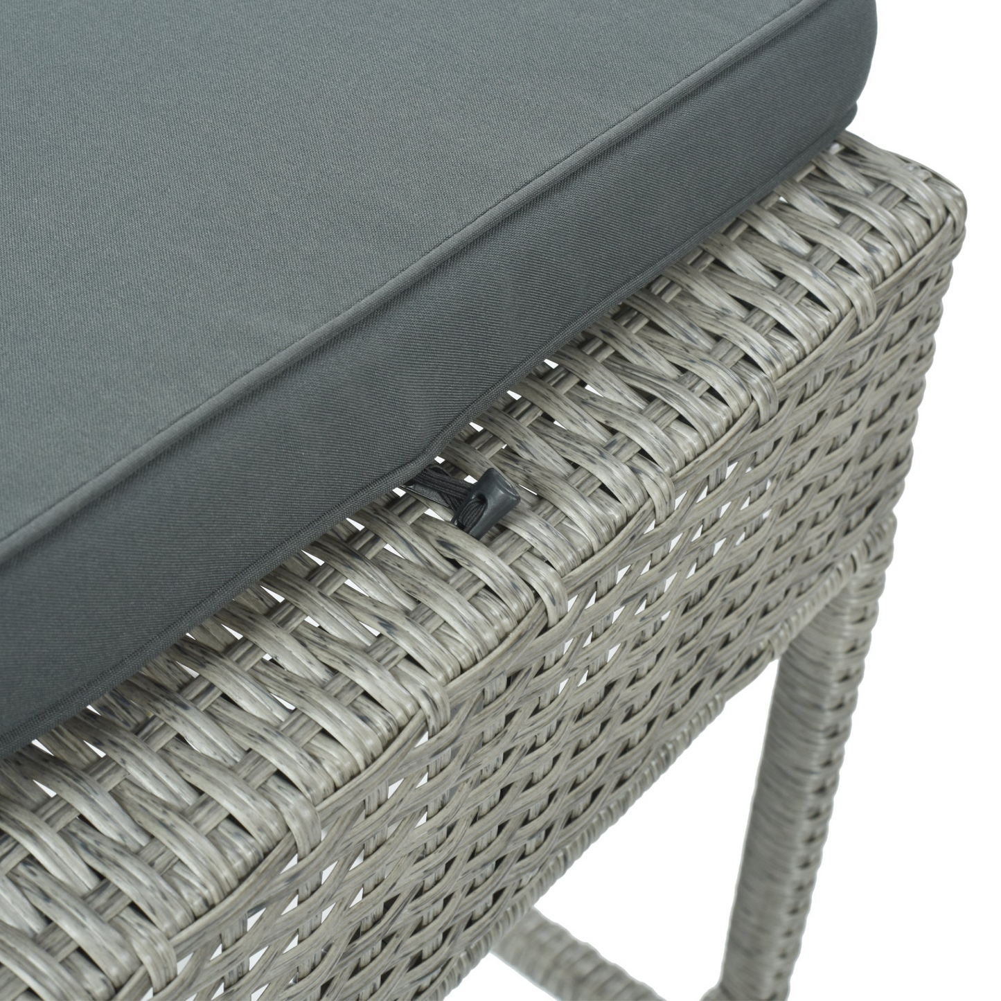TOPMAX 5-Piece Rattan Dining Table Set with Storage Shelf (Gray)