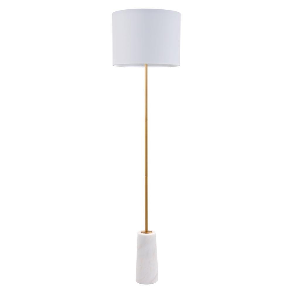 Titan Floor Lamp White & Brass