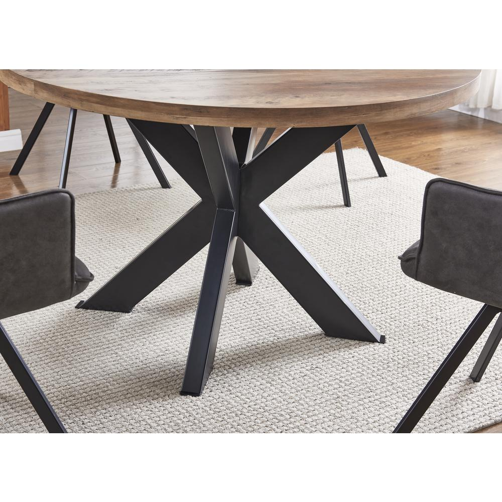 Best Master Furniture Dolph Rustic Natural Oak Wood Round Dining Table