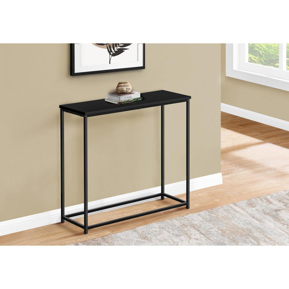 ACCENT TABLE - 32"L / BLACK / BLACK METAL HALL CONSOLE