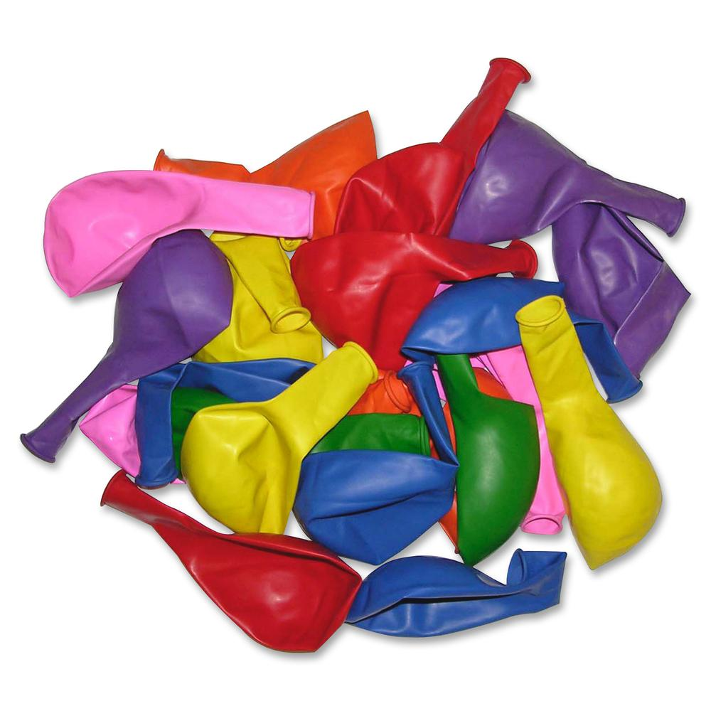 Tatco Helium-quality Latex Balloons - 12" Diameter - Assorted - Latex - 100 / Pack