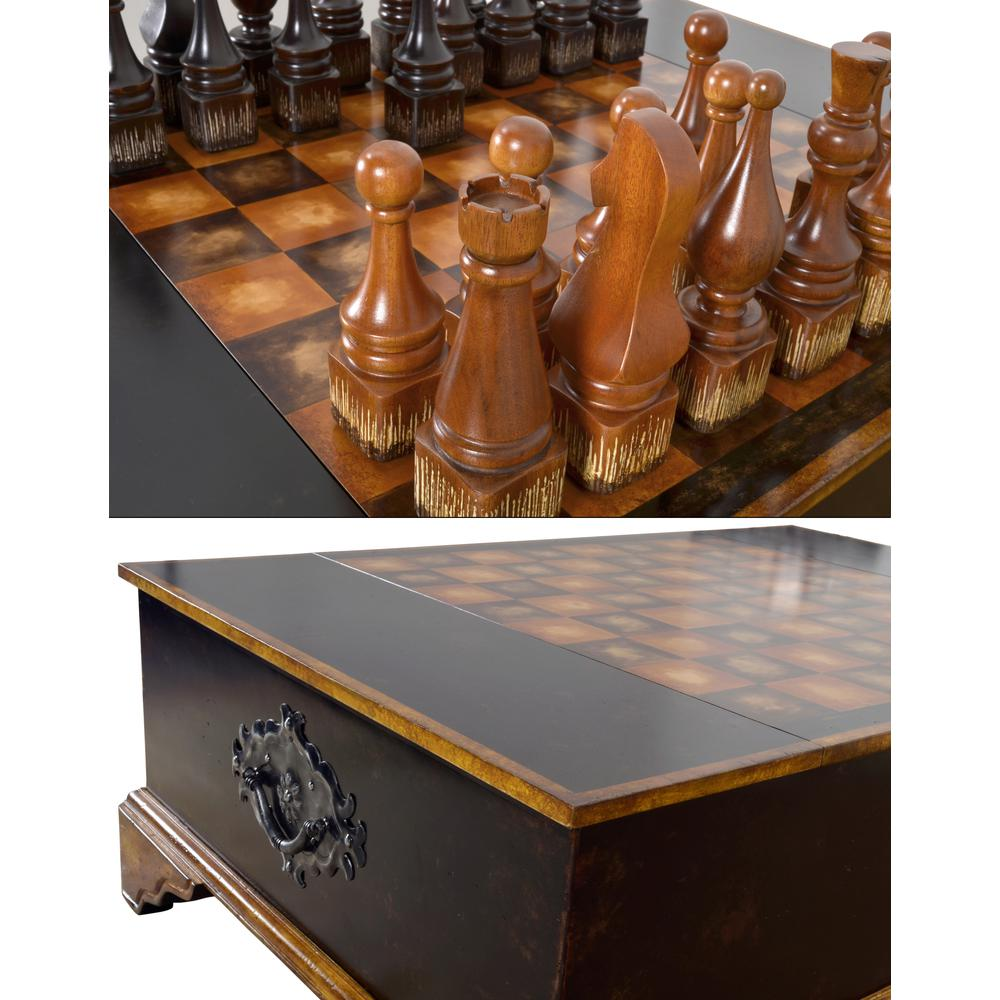 Ebony Chess Set Coffee Table