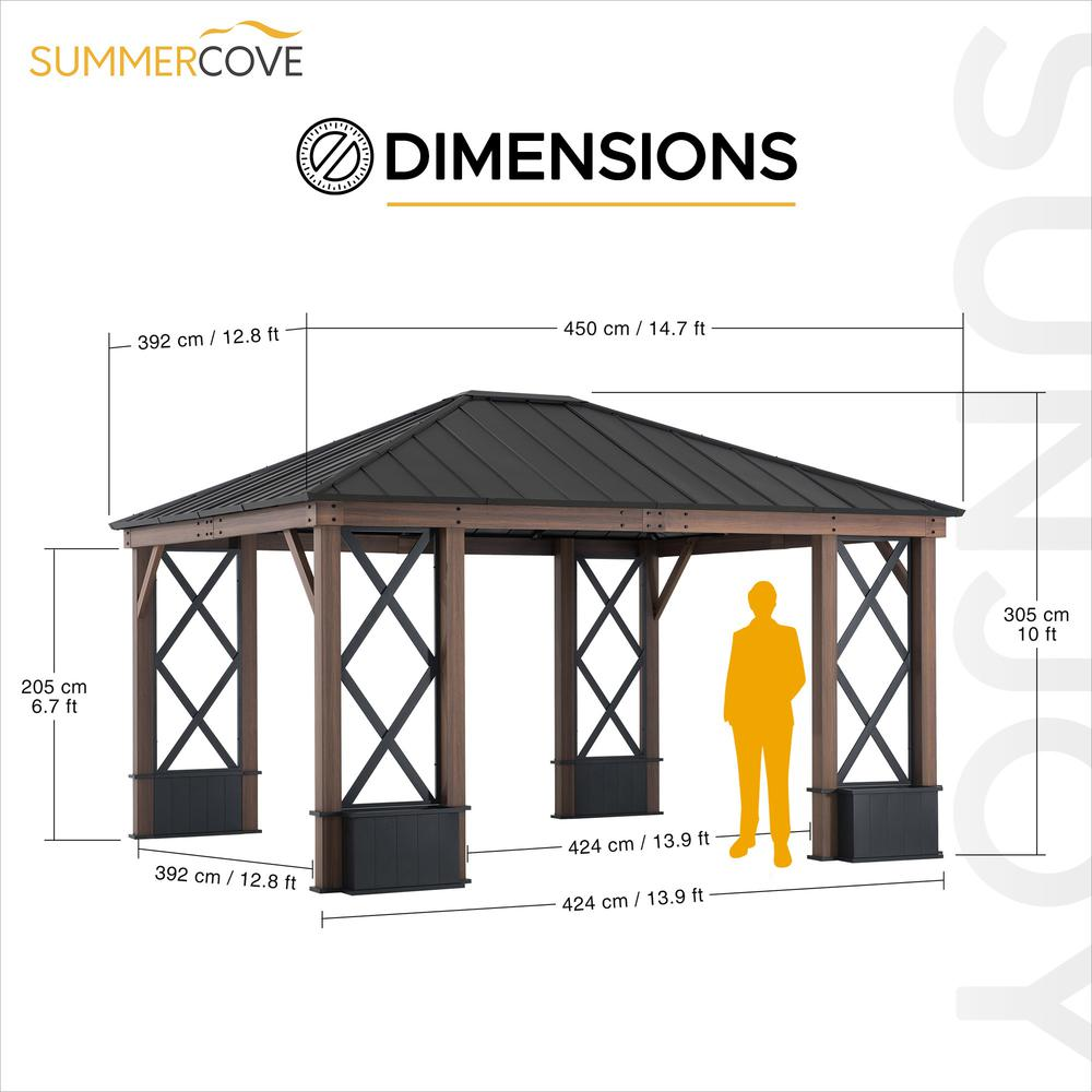 Sunjoy 13 x 15 ft Hardtop Gazebo