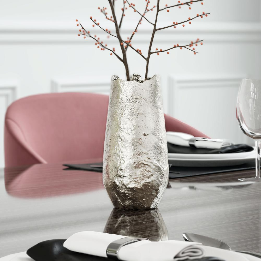 Samira 10" Metal Table Vase, Small Nickel