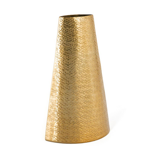 Galen Metal Table Vase, Large Gold