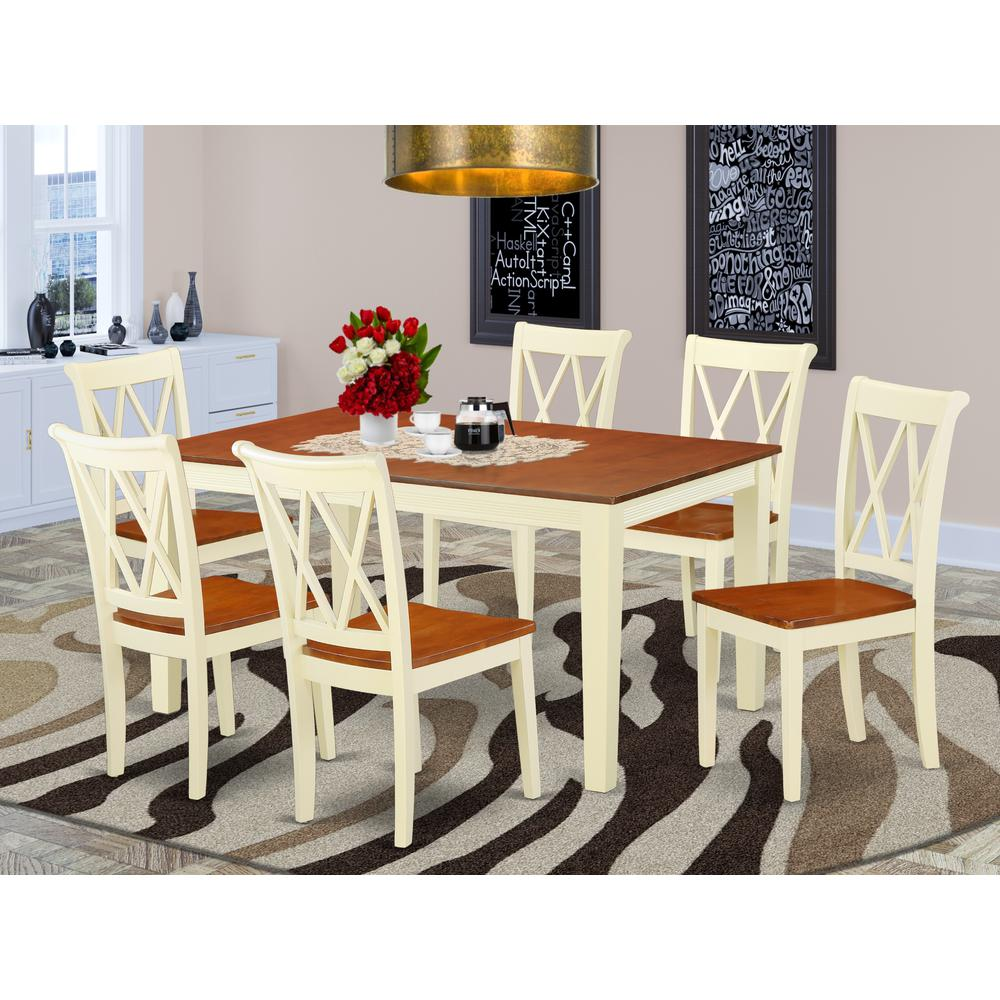 Dining Room Set Buttermilk & Cherry, NICL7-BMK-W