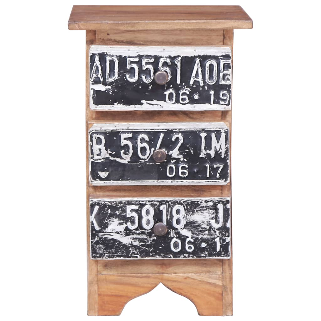 vidaXL Bedside Cabinet 11.8"x11.8"x20.1" Solid Reclaimed Wood