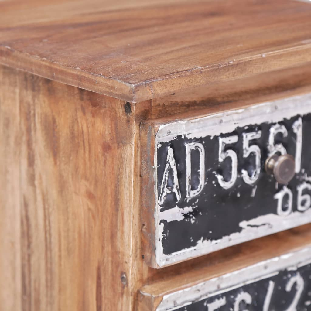 vidaXL Bedside Cabinet 11.8"x11.8"x20.1" Solid Reclaimed Wood
