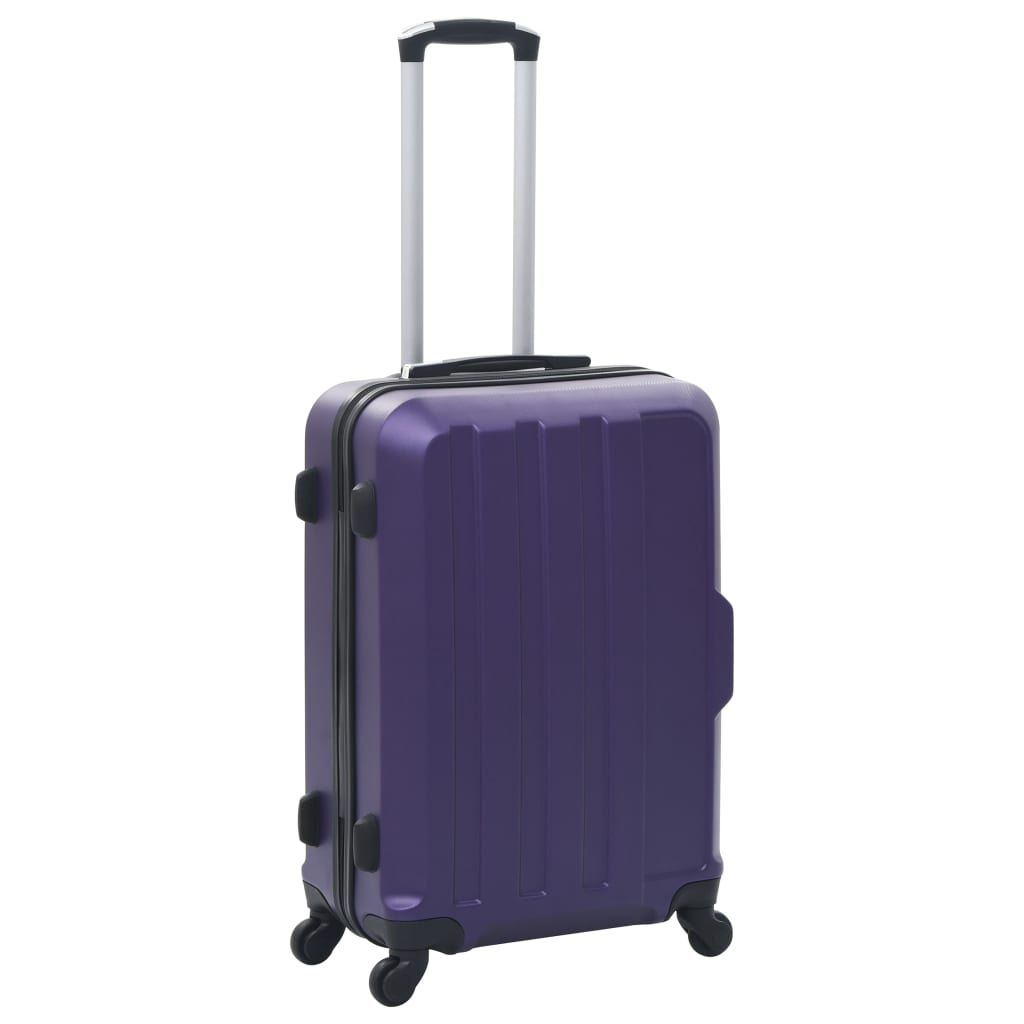 vidaXL Hardcase Trolley Set 3 pcs Purple ABS