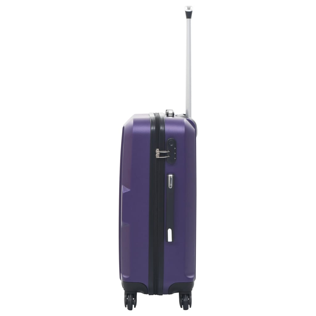 vidaXL Hardcase Trolley Set 3 pcs Purple ABS