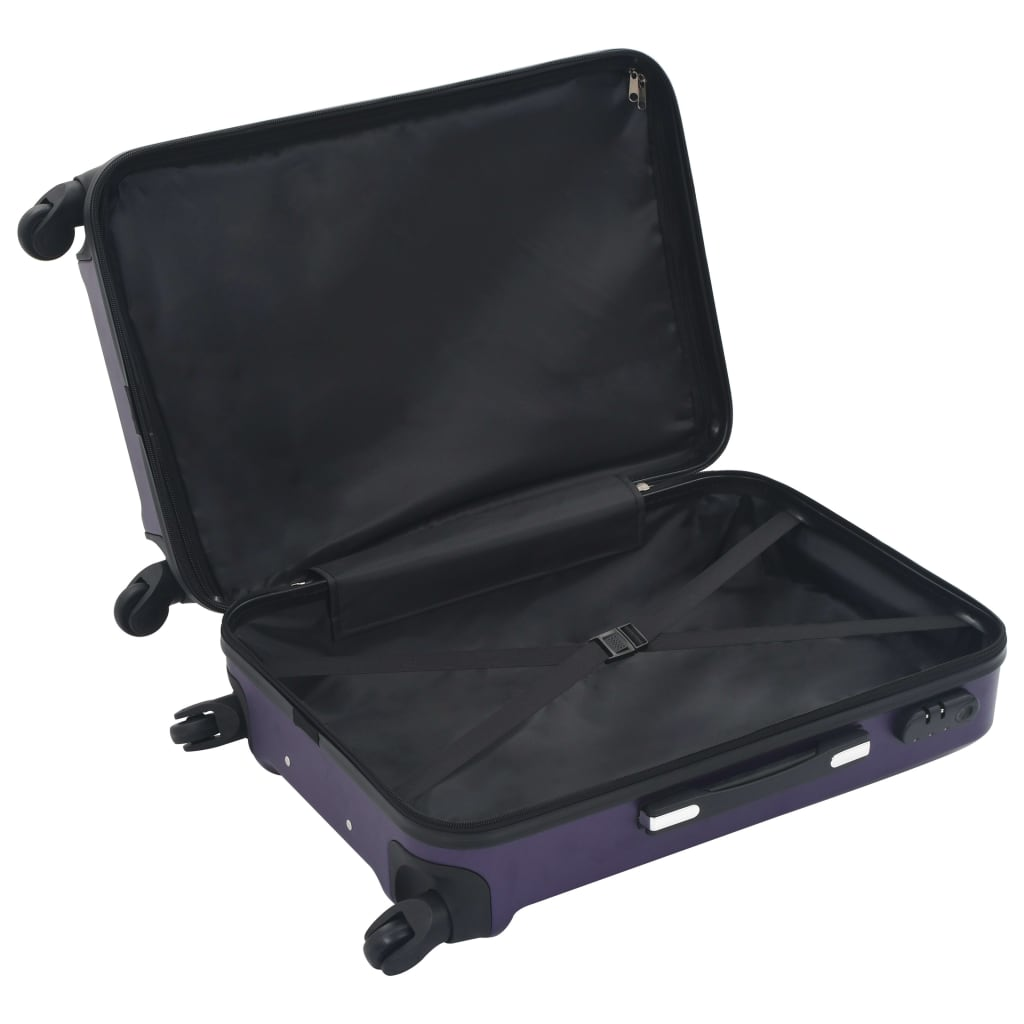 vidaXL Hardcase Trolley Set 3 pcs Purple ABS