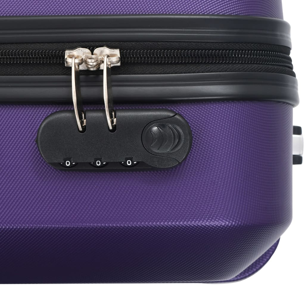 vidaXL Hardcase Trolley Set 3 pcs Purple ABS