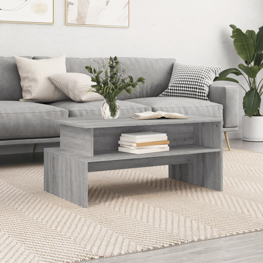 vidaXL Coffee Table Gray Sonoma 35.4"x21.7"x16.7" Engineered Wood