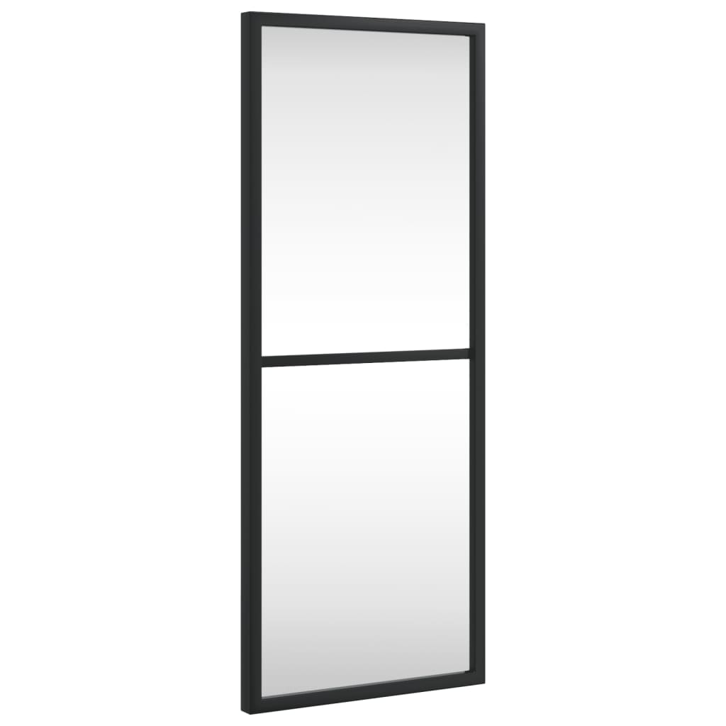 vidaXL Wall Mirror Black 7.9"x19.7" Rectangle Iron