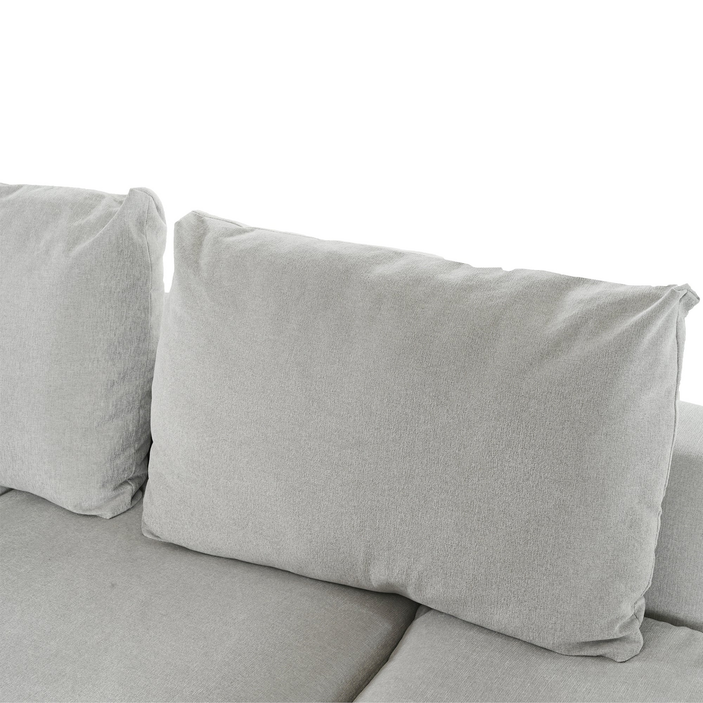 Modern Large L-Shape Sectional Sofa for Living Room, 2 Pillows and 2 End Tables