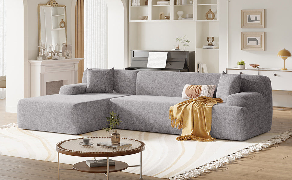 Modern Large L-Shape Modular Sectional Sofa for Living Room,  Bedroom, Salon, 2  Piece Free Combination, Simplified Style