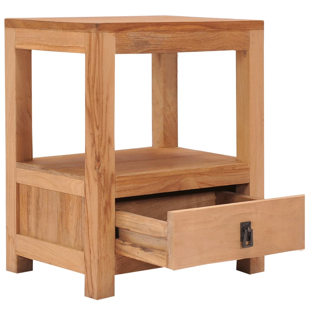 vidaXL Bedside Cabinet 15.7"x11.8"x19.7" Solid Wood Teak