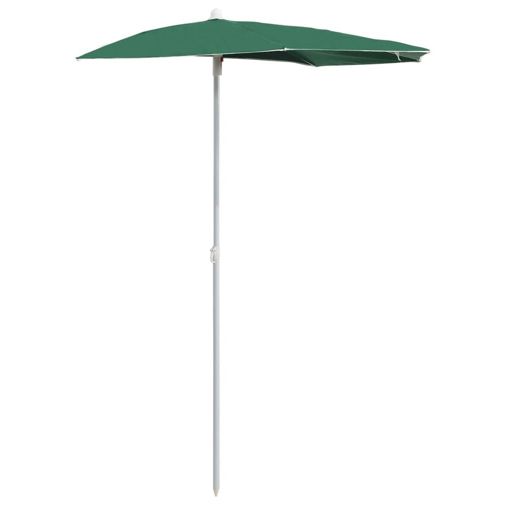 vidaXL Garden Half Parasol with Pole 70.9"x35.4" Green 5560