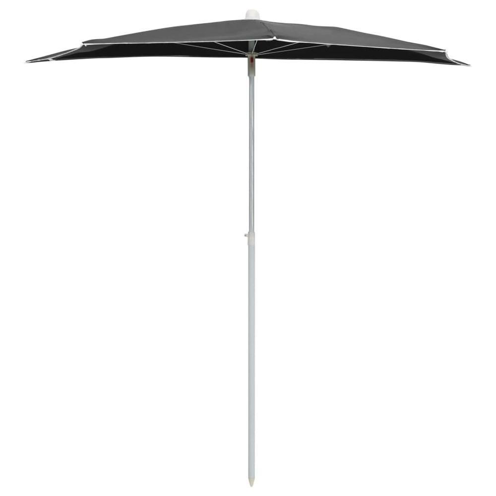 vidaXL Garden Half Parasol with Pole 70.9"x35.4" Anthracite 5561