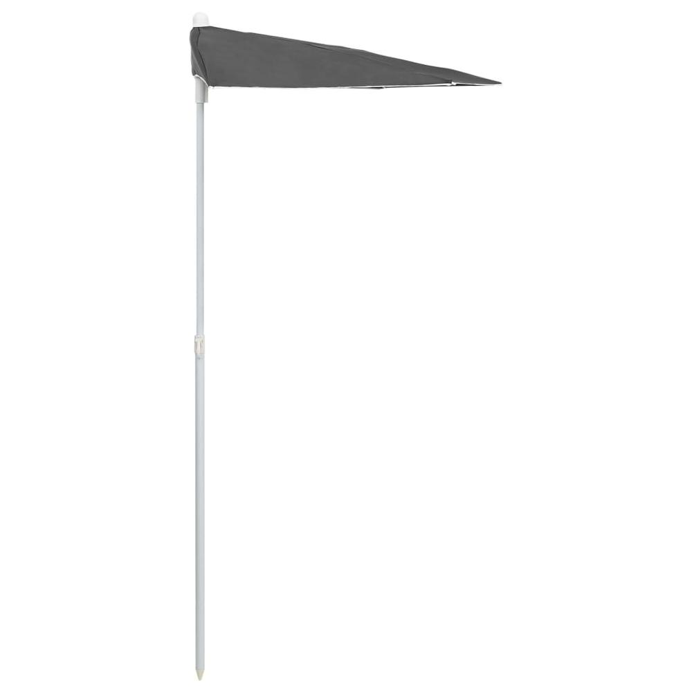 vidaXL Garden Half Parasol with Pole 70.9"x35.4" Anthracite 5561