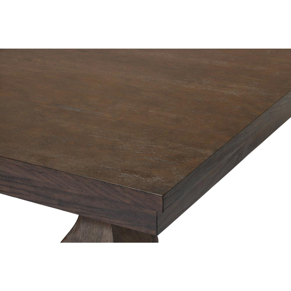 9 piece set Walnut Wood Dining Set with Gray linen fabric chairs