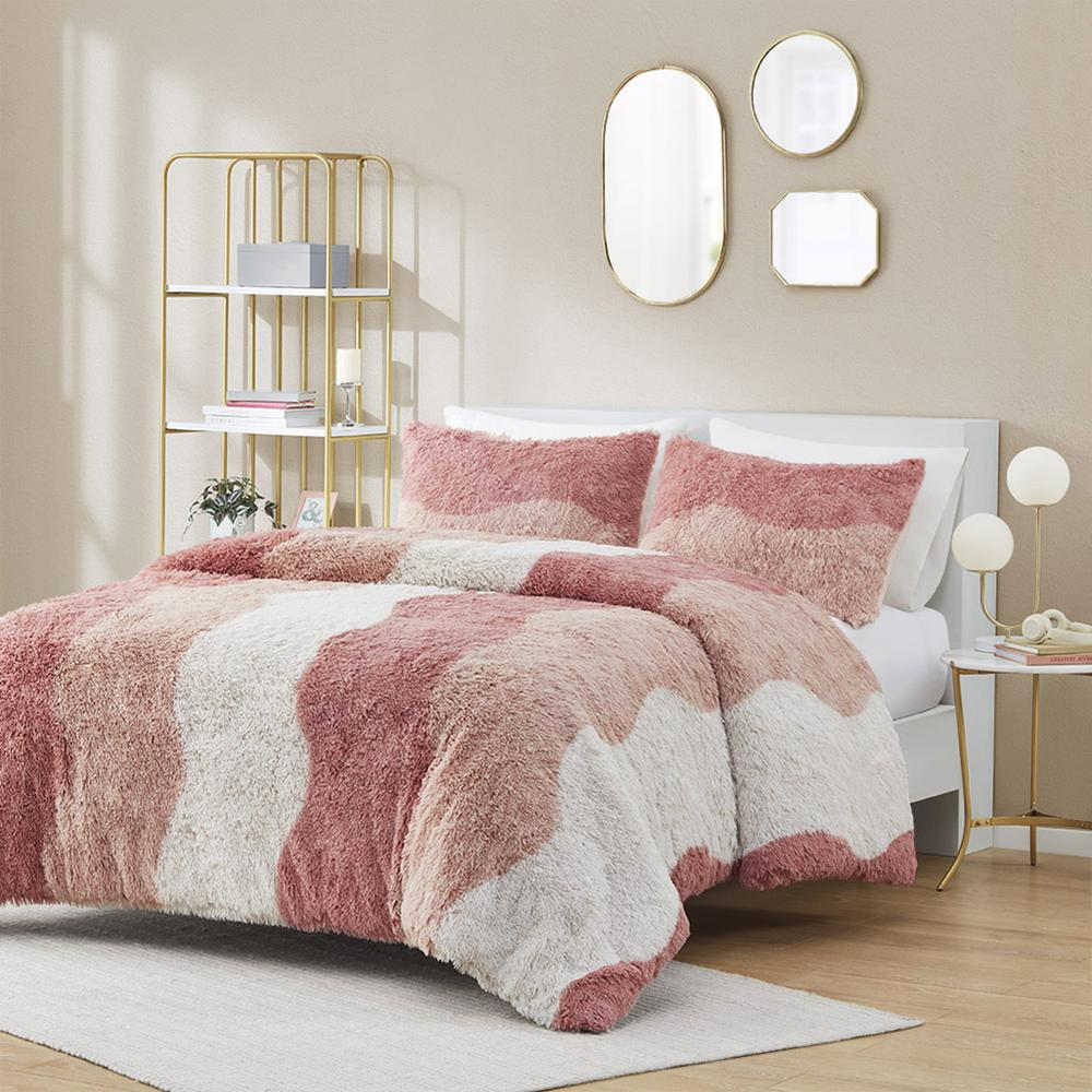 Cassie Ombre Shaggy Faux Fur Comforter Set