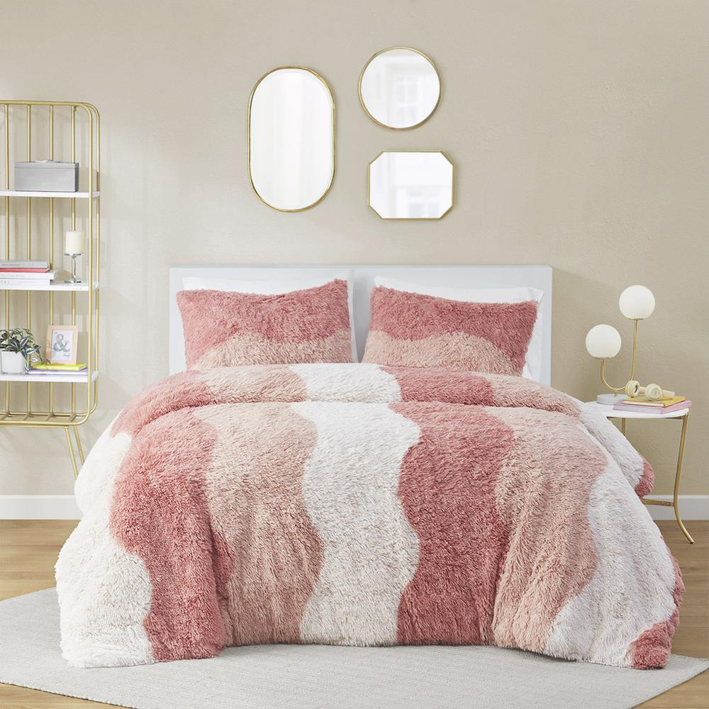 Cassie Ombre Shaggy Faux Fur Comforter Set