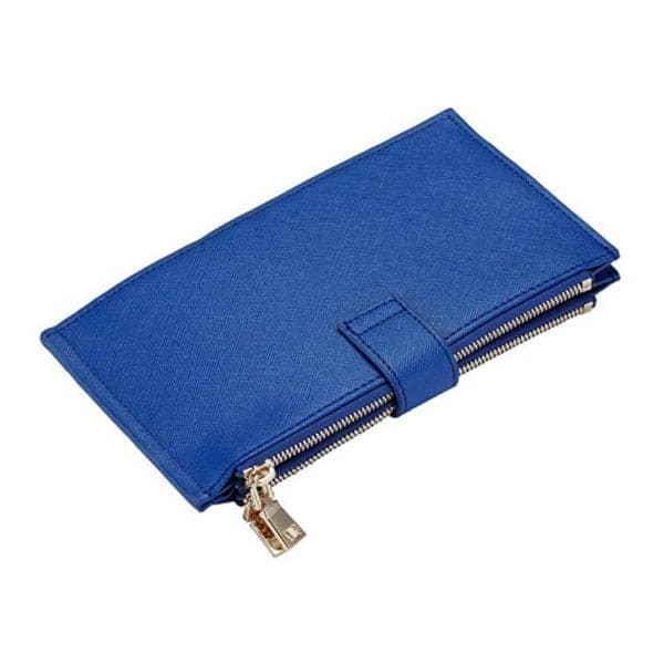 Travelambo Wallet Slim RFID Blocking Bifold Credit Card Holder Deep Blue