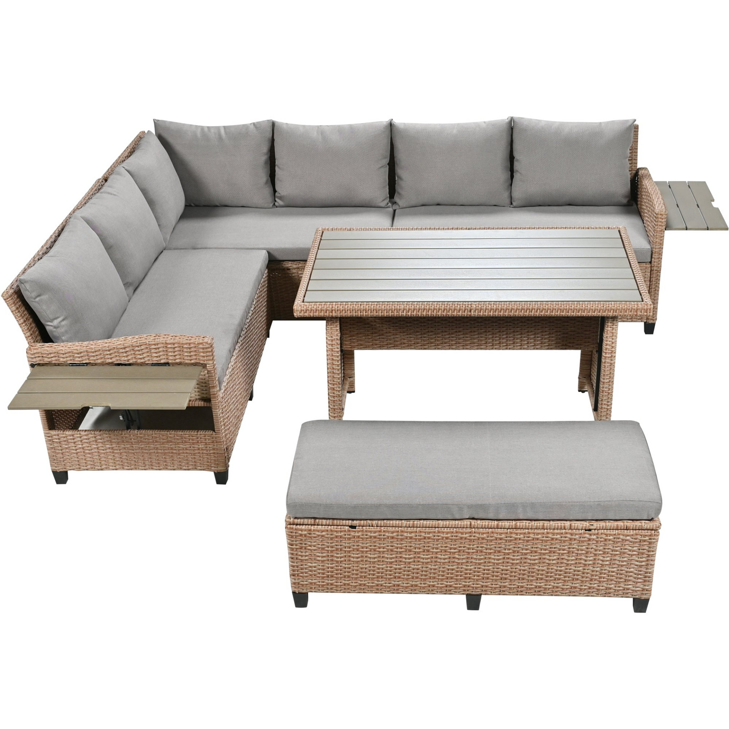 5-Piece Outdoor Patio Rattan Sofa Set, Sectional