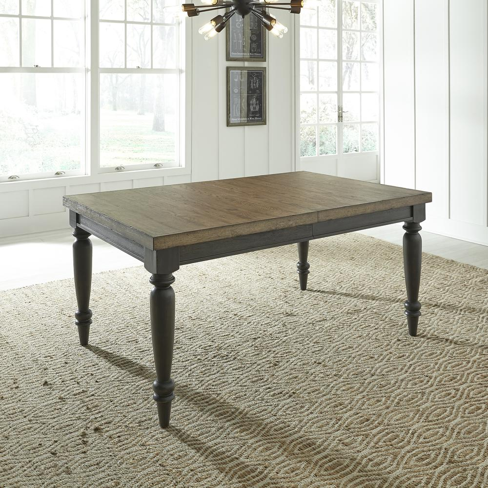 Harvest Home 5 Piece Reactangular Table Set, W40 x D82 x H30, Black/Brown