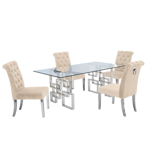 Stainless Steel 5 Piece Dining Set 806