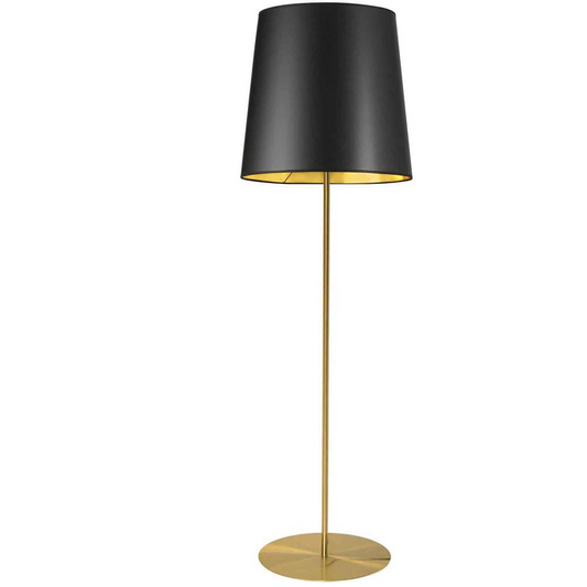 1LT Drum Floor Lamp, Jtone BLK/GLD Shade, AGB