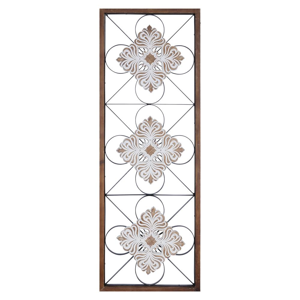 Stratton Home Decor Traditional Framed Floral Scrollwork Panel Wall Decor