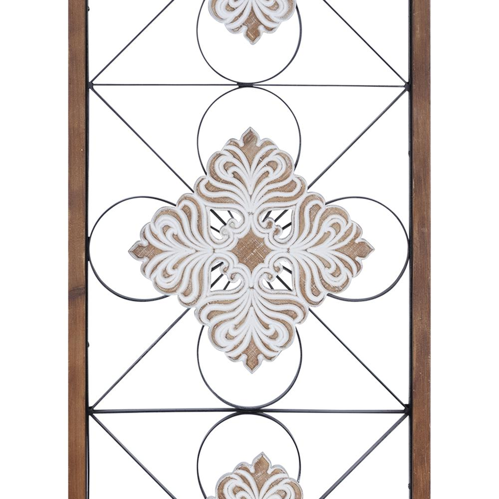 Stratton Home Decor Traditional Framed Floral Scrollwork Panel Wall Decor