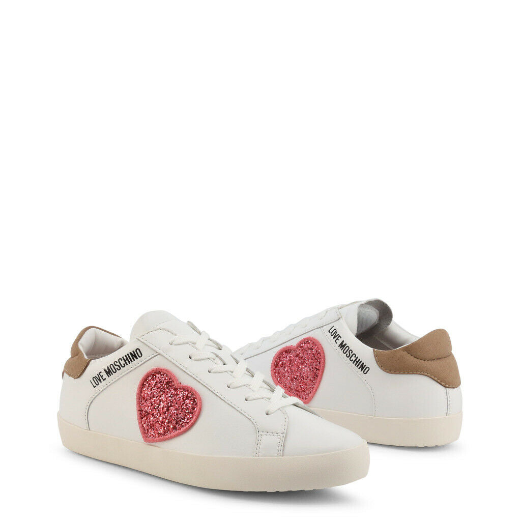 Love Moschino sneakers with pink sparkle hearts