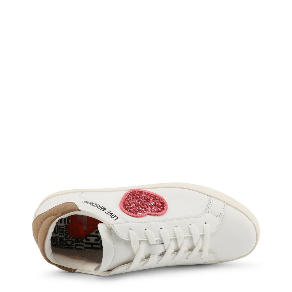 Love Moschino sneakers with pink sparkle hearts