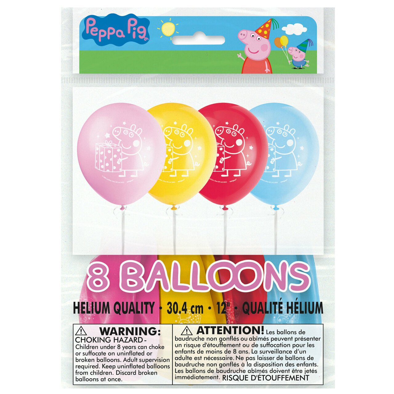 Peppa Pig Birthday Party Latex Balloons 8ct