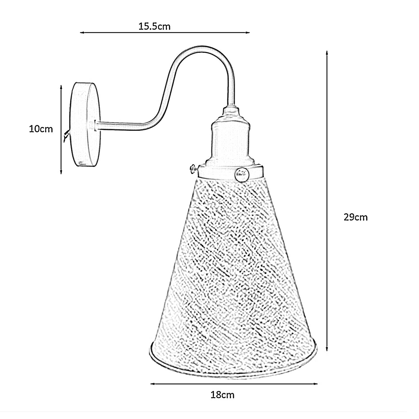 Industrial Wall Sconce Retro Wall Light Cone Lamp Shade E26 Socket Home Farmhouse~1166