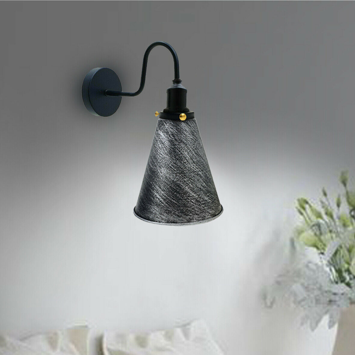 Industrial Wall Sconce Retro Wall Light Cone Lamp Shade E26 Socket Home Farmhouse~1166