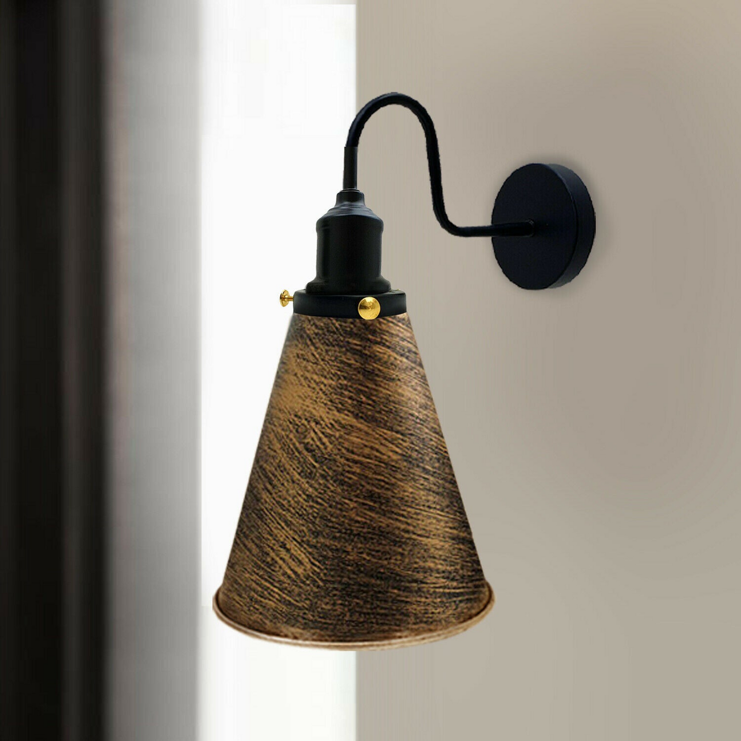 Industrial Wall Sconce Retro Wall Light Cone Lamp Shade E26 Socket Home Farmhouse~1166