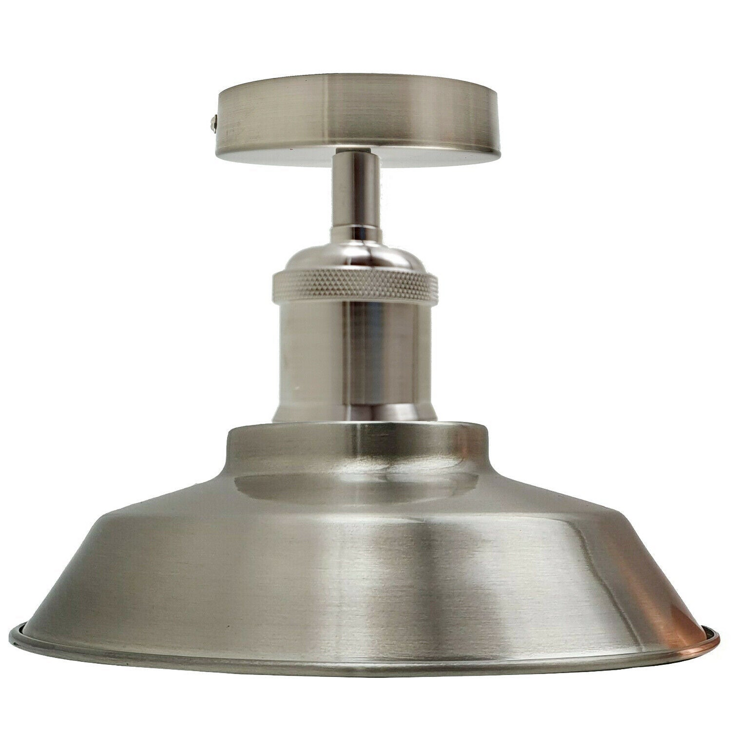 Retro Metal Flush Mount Lamps in Satin Nickel~1184