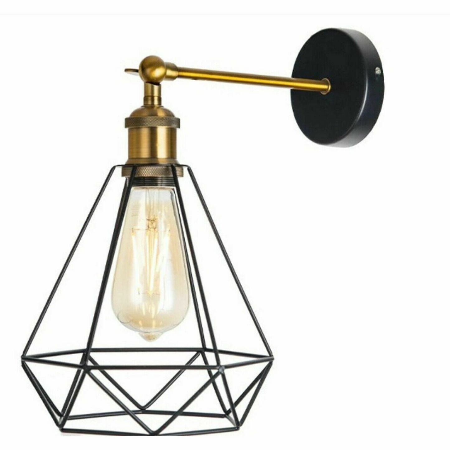 Industrial Wall Sconce Geometric Cage Light Home Living Room Bedside Wall Lamp~1172