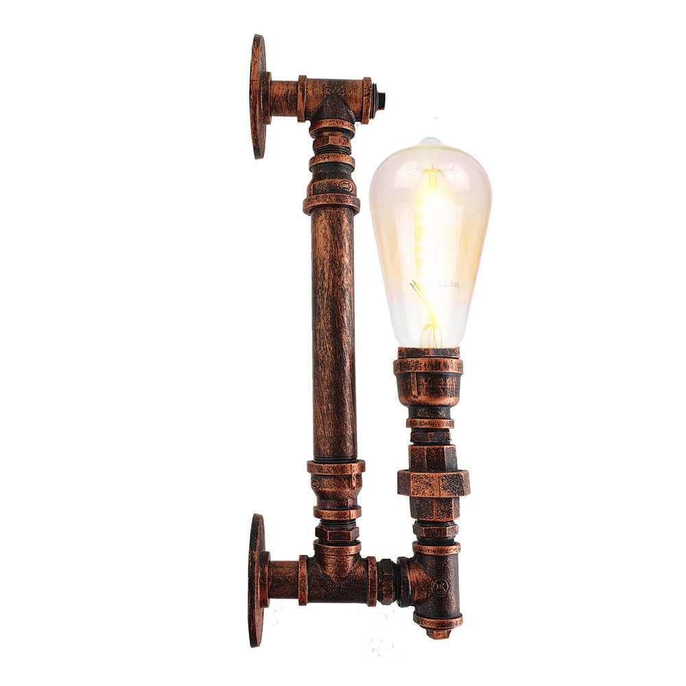 Steampunk Wall Sconce pipe Light in Rustic Red~1339